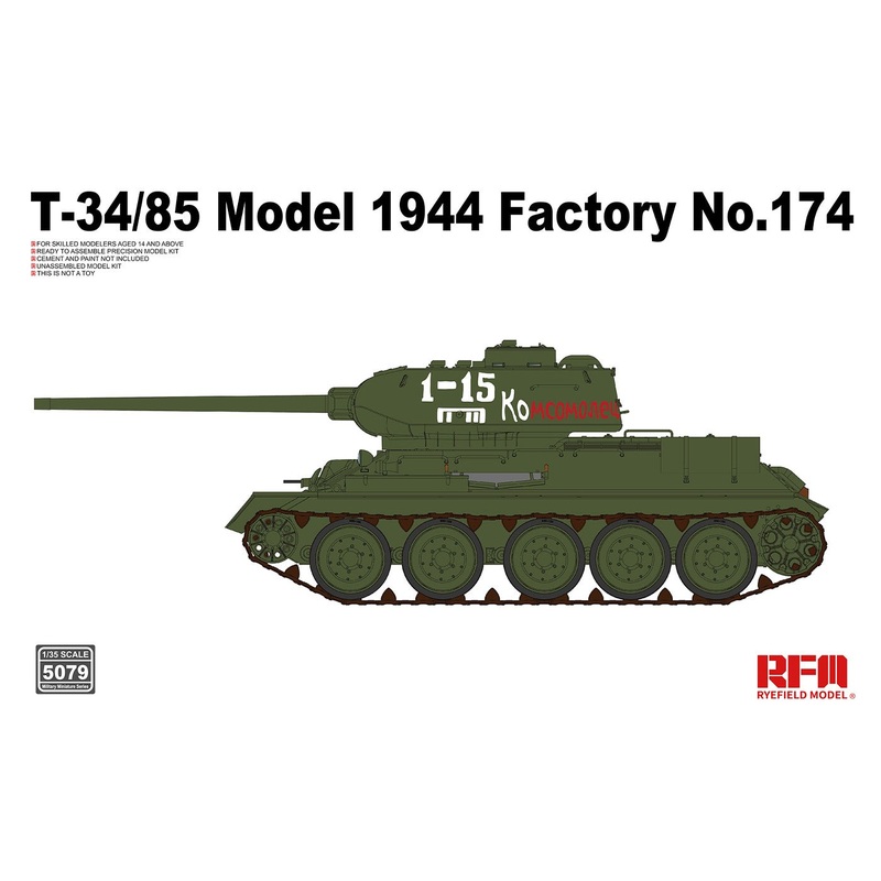 Rye Field Model 5079  1/35  T-34/85 Model 1944 Factory No.174