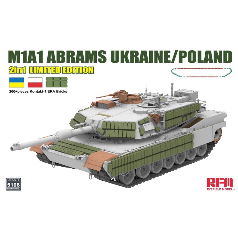 Rye Field Model 5106 1/35 M1A1 Abrams Ukraine/Poland 2 in 1 Limited Edition