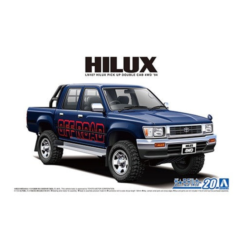 Aoshima 1/24 Toyota LN107 Hilux Pick Up Double Cab 4WD '94