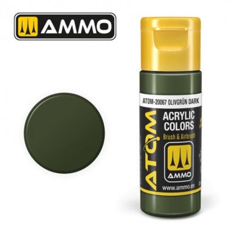 AMMO by Mig 20067 ATOM Acrylic Color - Olivgrn Dark
