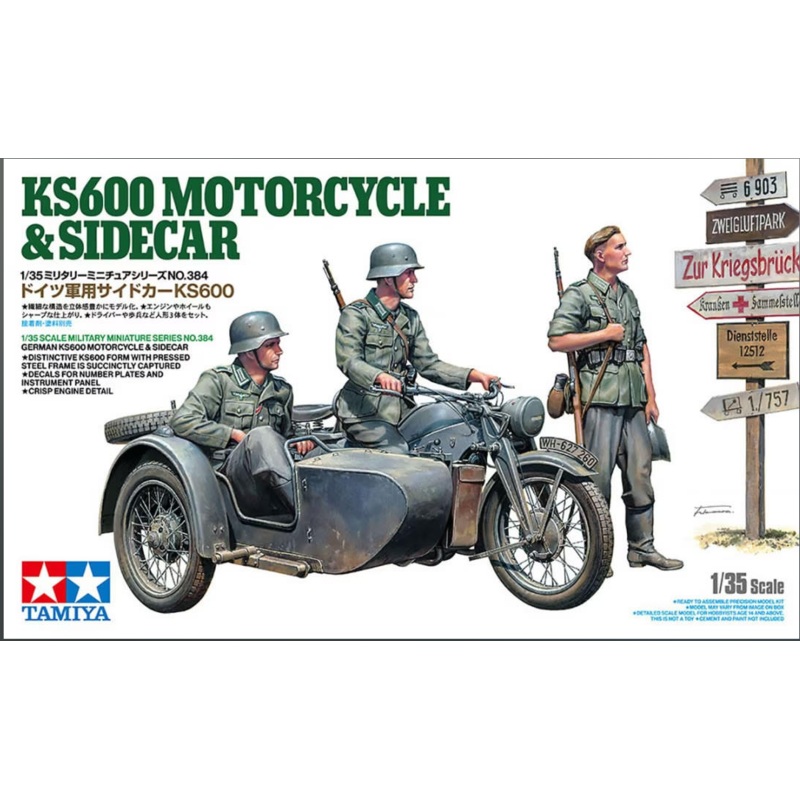 Tamiya 35384 1/35 German Zundapp Motorcycle KS600 & Sidecar