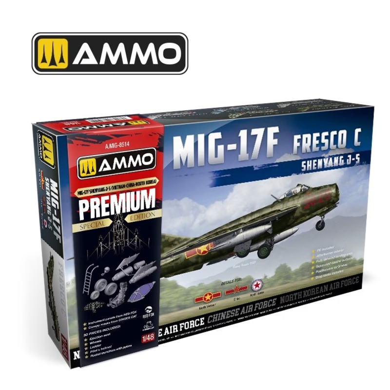 AMMO by Mig 8514 1/48 MiG-17F Shenyang J-5 Vietnam-China-North Korea (Premium Edition)