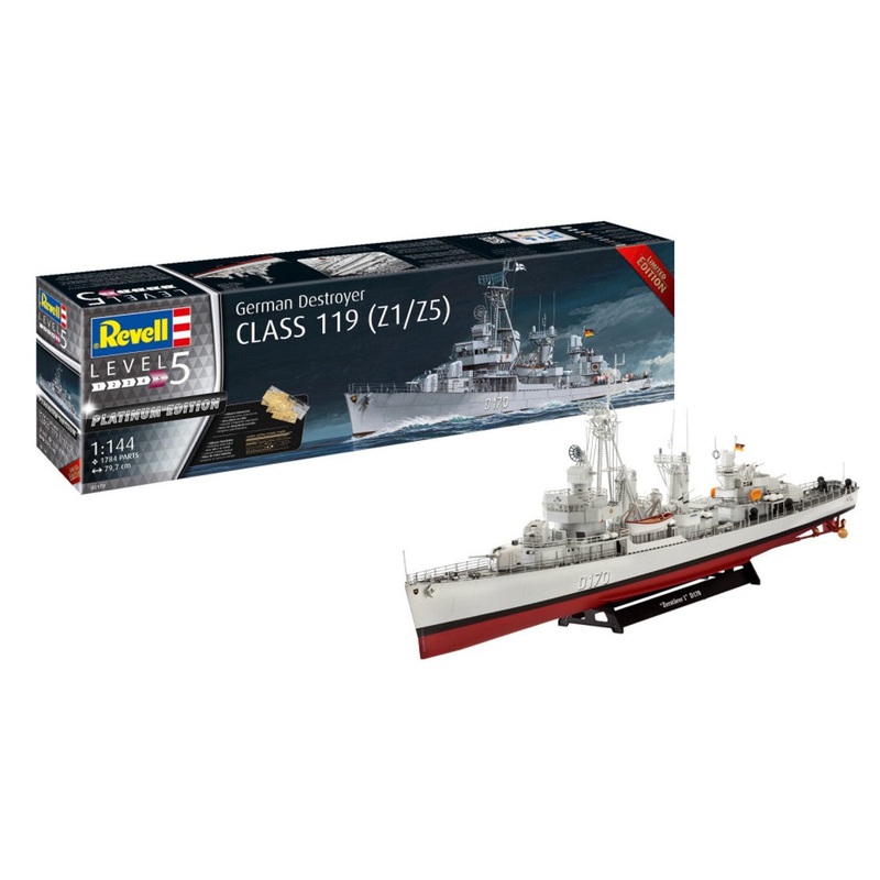 Revell 5179 1/144 German Destroyer Class 119 (Z1/Z5) Platinum Edition using metal parts