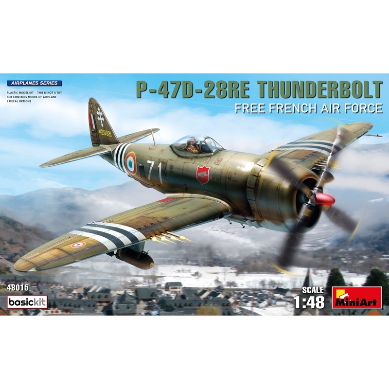 MiniArt 48015 1/48 P-47D-28RE Thunderbolt Free French Air Force Basic Plastic Model Kit