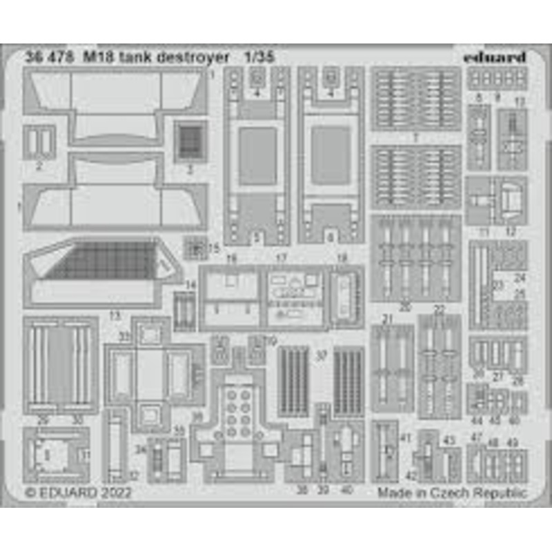 Eduard 36478 1/48 M18 Hellcat Detail Set (for TAM kit) Photo Etched Parts