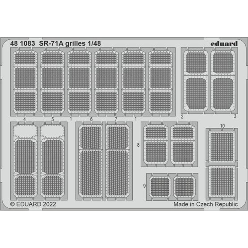 Eduard 481083 1/48 SR-71A Blackbird Grills (REV kit) Photo Etched Parts