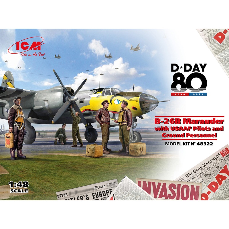 ICM 48322 1/48 B-26B Marauder with USAAF Pilots and Ground Personnel