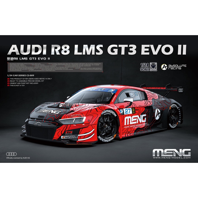 Meng CS009 1/24 Audi R8 LMS GT3 EVO II Absolute Racing
