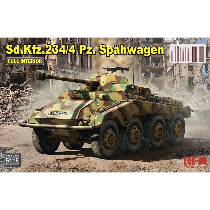 Rye Field Model 5118 1/35 Sd.Kfz.234/4 Panzerspahwagen with FULL INTERIOR