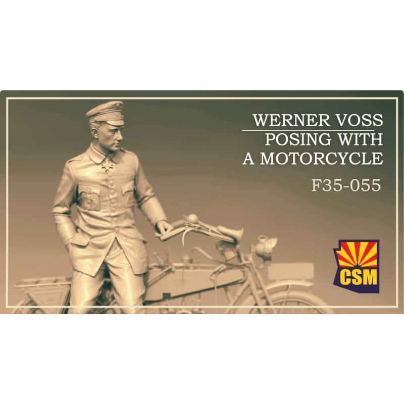 Copper State Models F35055 1/35 Werner Voss posing with motorcycle