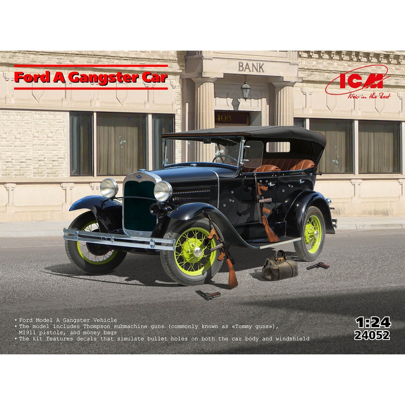 ICM 24052 1/24 FORD MODEL A  GANSTER CAR