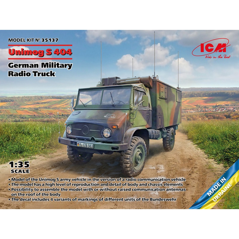 ICM 35137 1/35 Unimog S 404, German Military Radio Truck, Vehicle