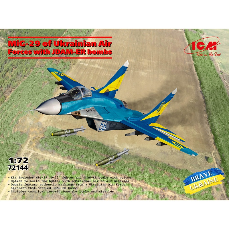 ICM 72144 1/72 MiG-29 with JDAM-ER bombs Ukrainian Air Forces