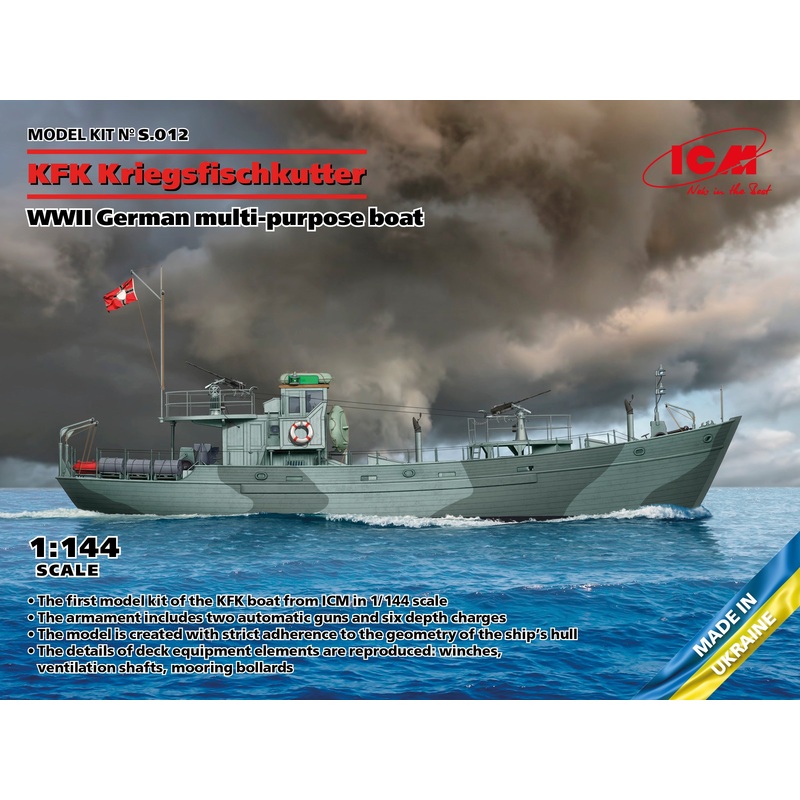 ICM S.012 1/144 KFK Kriegsfischkutter, WWII German multi-purpose boat (100% new molds), Boat