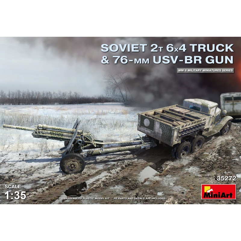 MiniArt 35272 Soviet 2 t 6x4 Truck with 76 mm USV-BR Gun (1/35)