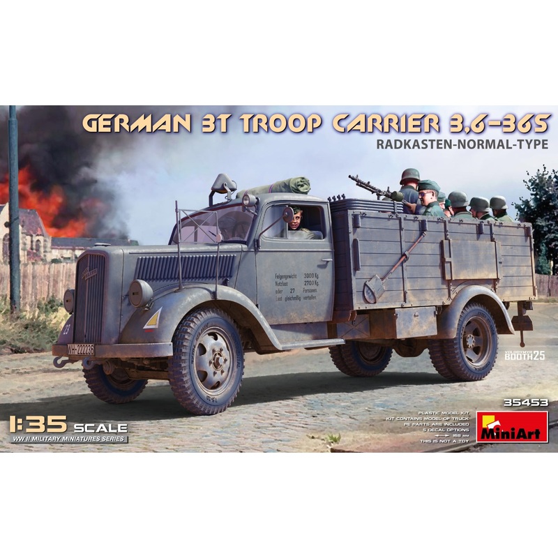 MINIART 35453  1/35 GERMAN 3T TROOP CARRIER 3,6-36S RADKASTEN-NORMAL-TYPE