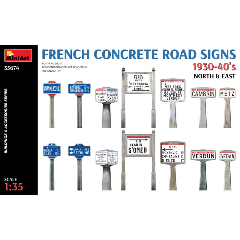 MiniArt 35674 1/35 French Concrete Road Signs 1930-40s. North & East