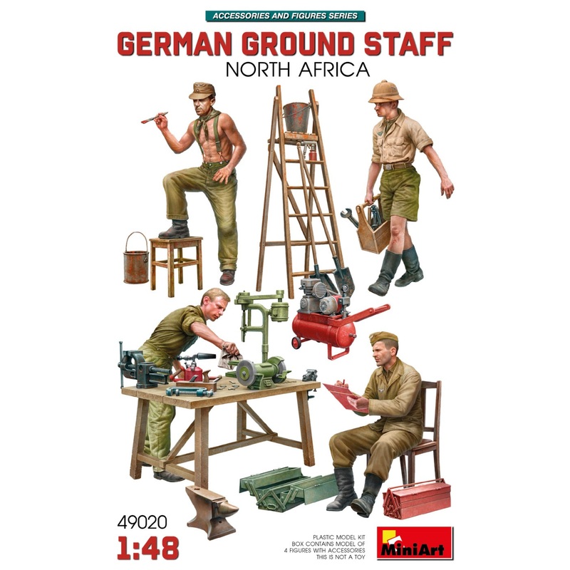 MiniArt 49020 1/48 German Ground Staff W/Accessories. North Africa